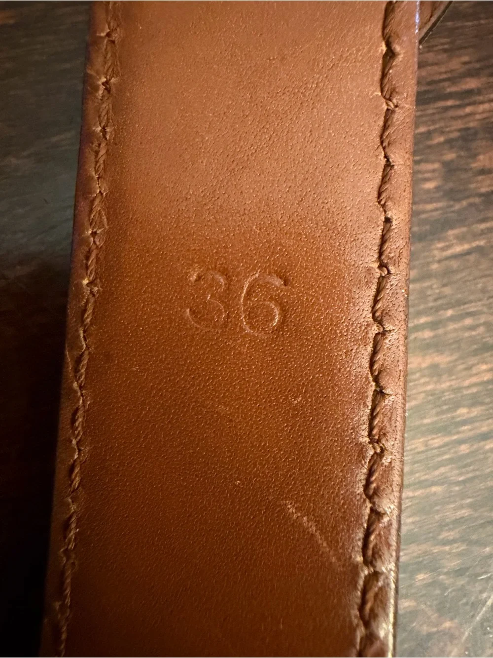 Vintage Polo Ralph Lauren Belt Size 36  Italian Leather #2110109-250 English Tan